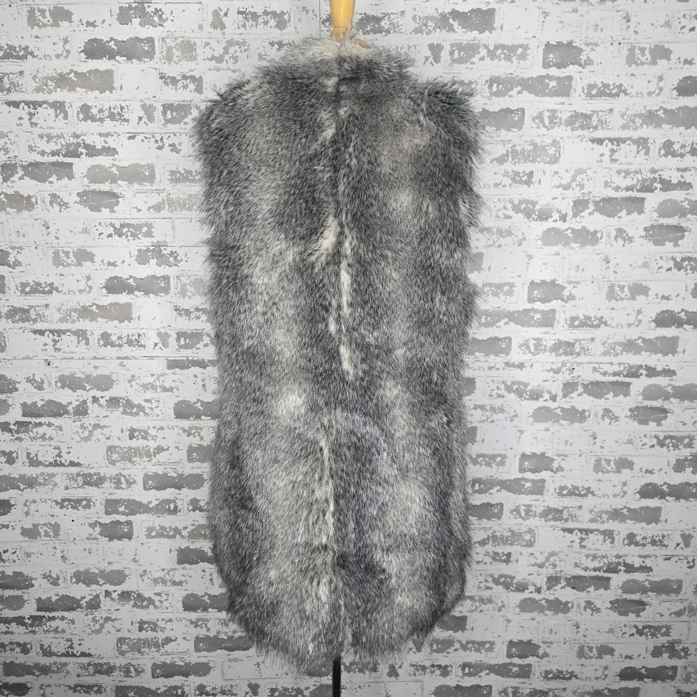 Banana‎ Republic Faux Fur Vest Coat Jacket Womens Medium Sleeveless Lined Boho